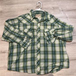 Mens Wrangler Western‎ Fashion  Snap Shirt Size XL